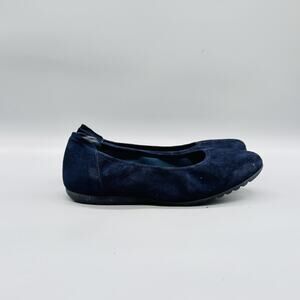 Sabrinas Shoes Womens 9 Blue Suede Ballet Flats Slip On Casual Comfort Walking